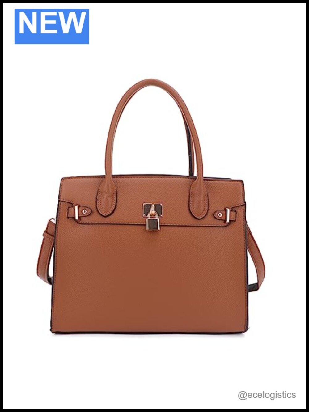 Concealed Carry Faux Leather Satchel Purse with Lockable Pocket and Adjustable